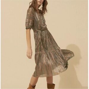Ba&sh sz3 (Large) Elegant Metallic Striped Dress